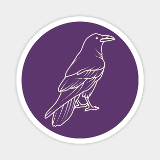 Raven Aesthetic Lineart Magnet